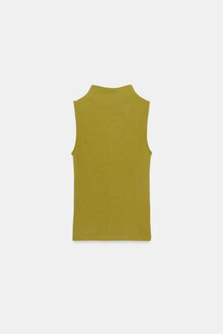 ZARA ТОП БЕЗ РУКАВОВ, ОЛИВКОВЫЙ