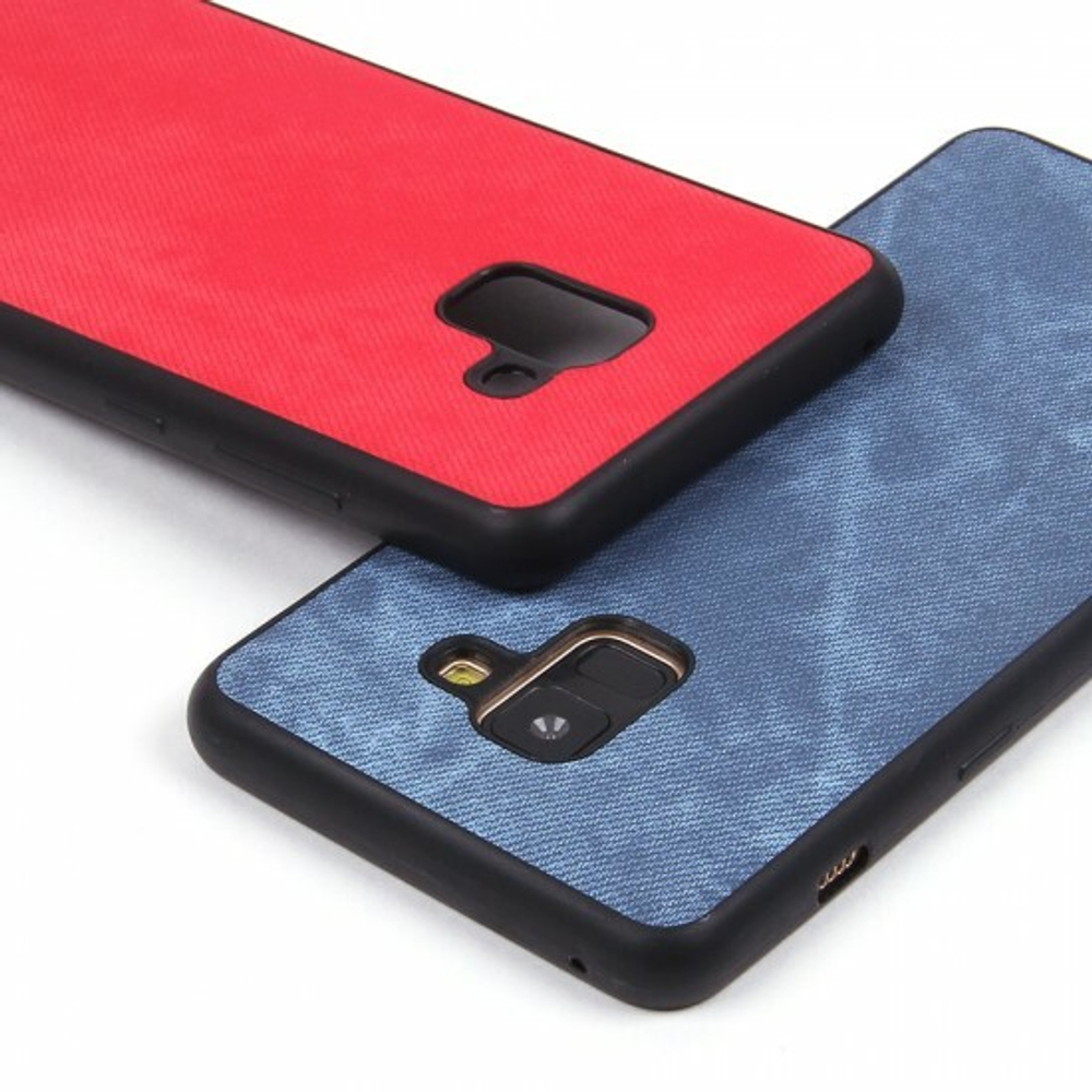 Чехол текстильный для Samsung Galaxy A8+(2018), 010817 Голубой