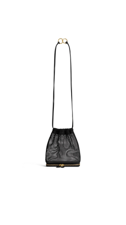 ALAÏA СУМКА LE POCHON В СЕТОЧКУ, ЧЕРНЫЙ