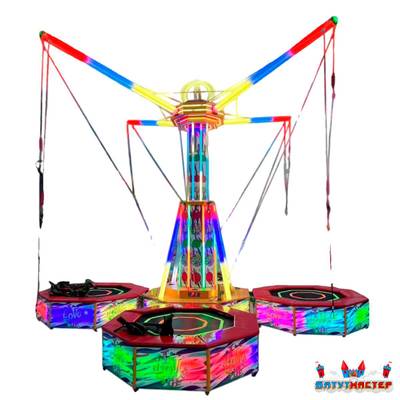 Банджи-батут «Неоновый калейдоскоп», 4-местный, 4,5×4,5×4,5 м
