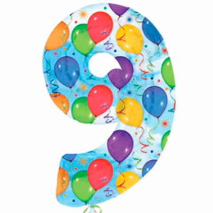 Цифра "9" с шарами