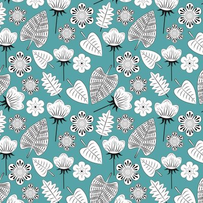 Абстрактные цветы и листья