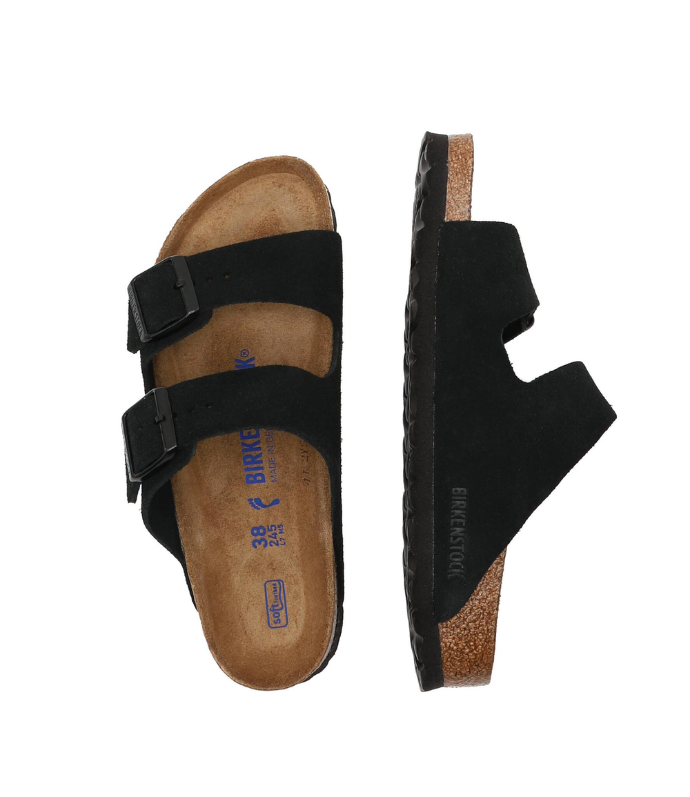 Шлепанцы кожаные arizona sfb vl Birkenstock - черный(951323)