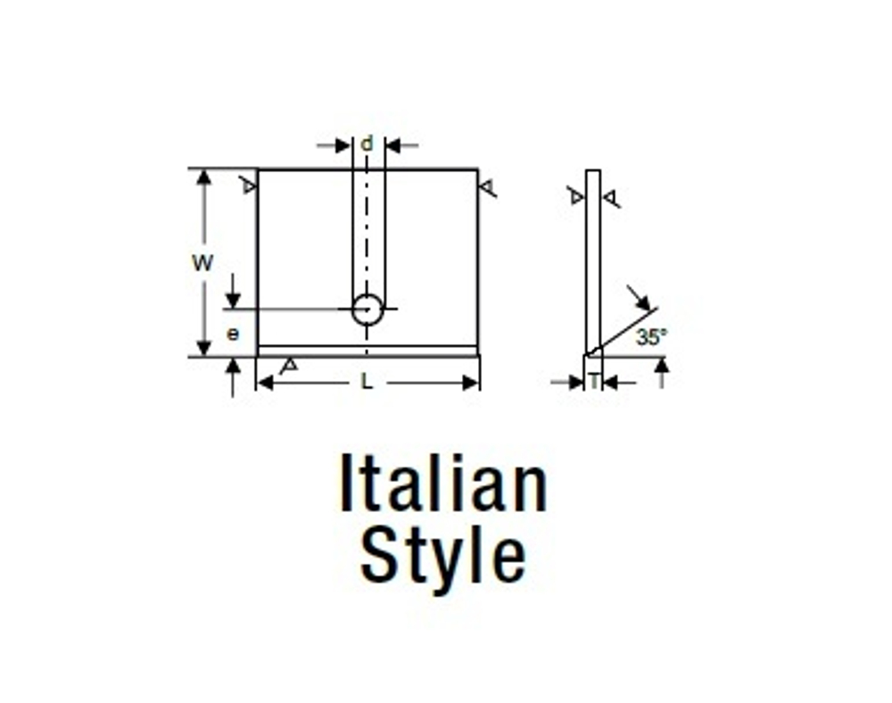 HW заготовка под профилирование 15х15,4х2 d=4.5 e=6.5 T04F-CR Italian Style