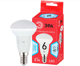 Лампочка светодиодная ЭРА LED R50-6W-840-E14 R 4000K рефлектор 6 Вт