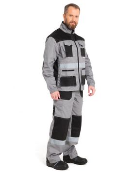 Костюм "Канзас" (куртка+п/к) цвет св.серый с черным