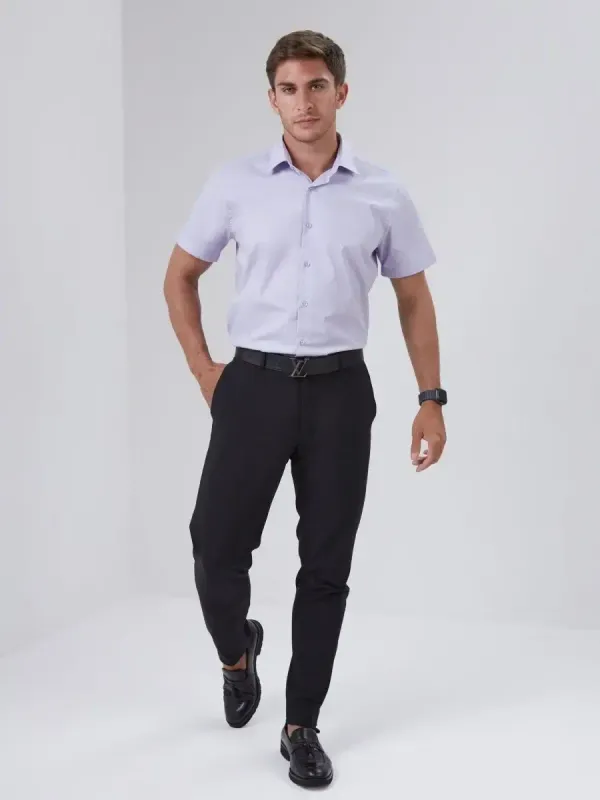 Рубашка приталенная SLIM FIT с коротким рукавом, лавандовая