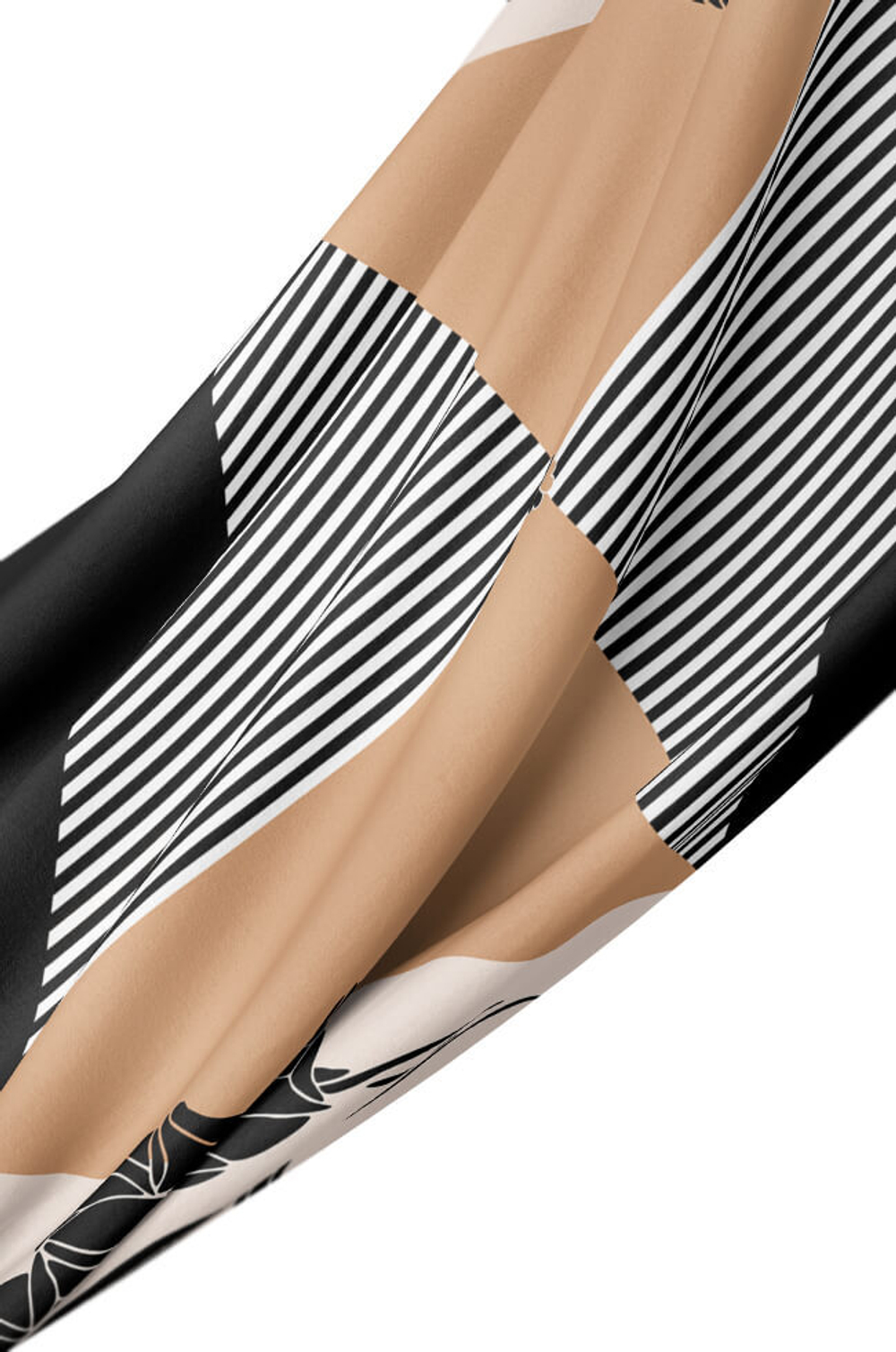 8398 Платок женский (бежево-черный принт)