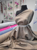 2м. Ткань лен для платьев, "КОФЕ С МОЛОКОМ", ширина 150 см, , плотность 210г, Беларусь