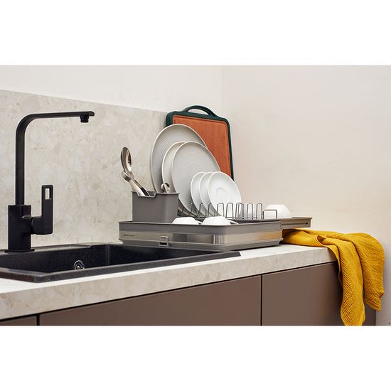 Сушилка для посуды atle раздвижная большая, серая