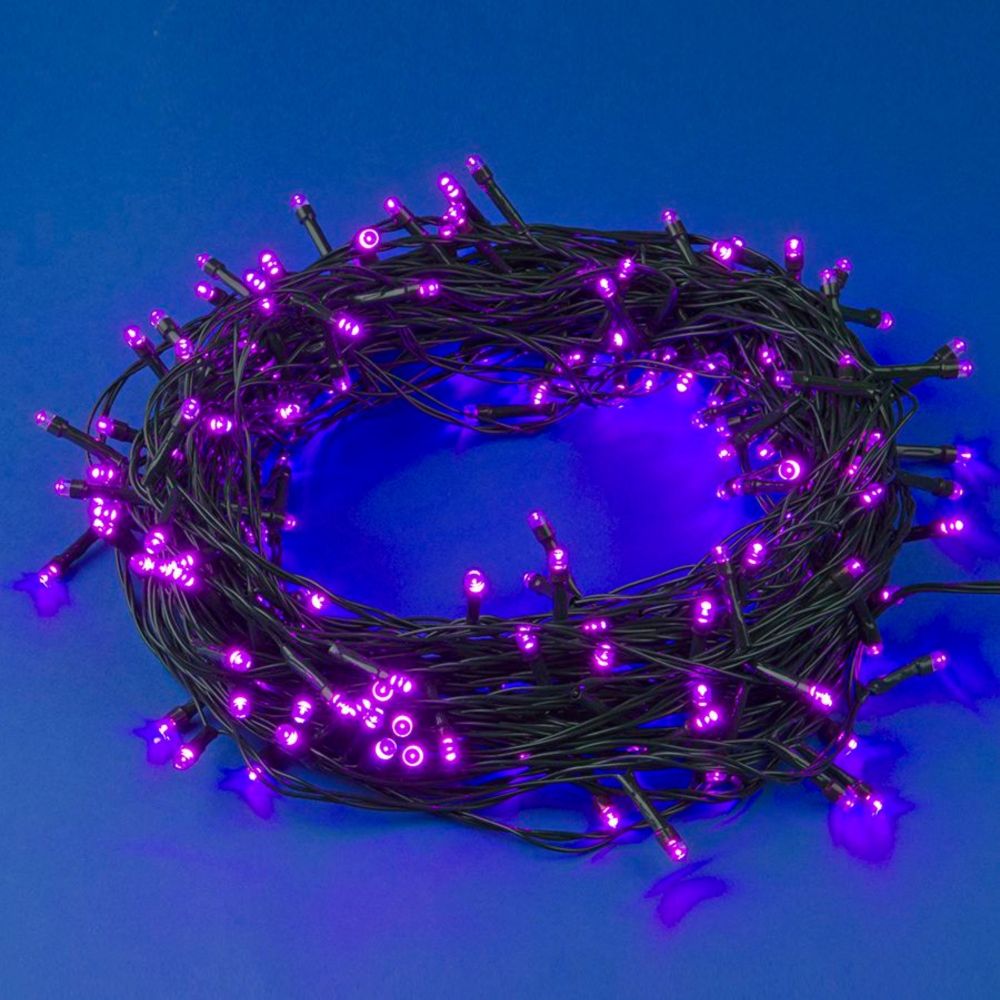 ULD-S2000-200-DGA PINK IP20 Гирлянда светодиодная. 20м. 200 светодиодов. Розовый свет. Провод зеленый. ТМ Uniel