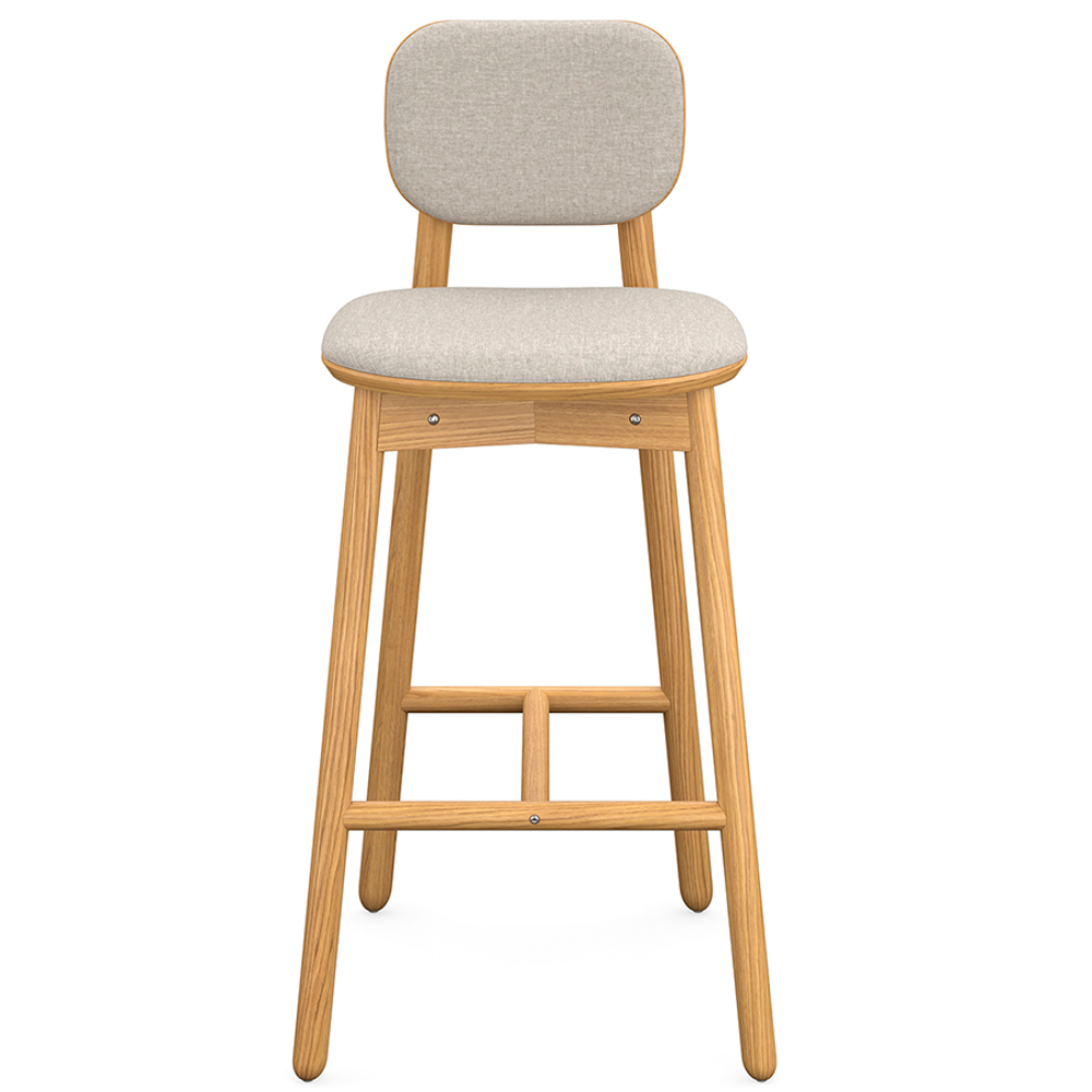 Стул барный с обивкой LATITUDE Saga, рогожка, бежевый