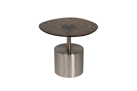 57EL-10853 Стол журнальный, стекло рельефное тонированное d 52*50*45см