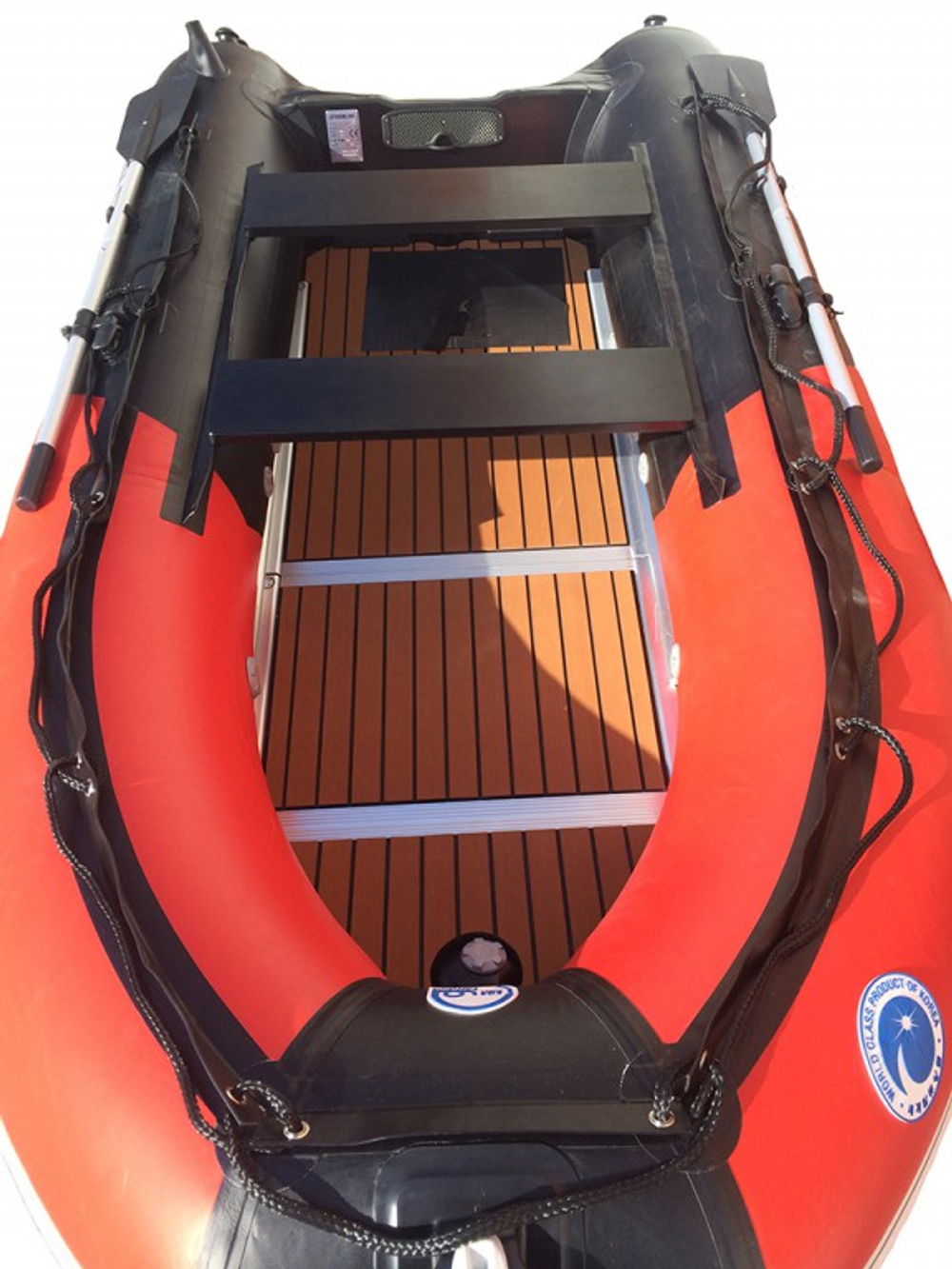 Лодка ПВХ STORMLINE Flexiteek 340 (черно-зеленая/красно-черная)