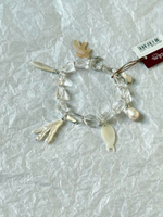 Браслет Nature Bijoux, Les Cyclades, стрейч, с горным хрусталем, жемчугом, ракушкой и перламутром, N