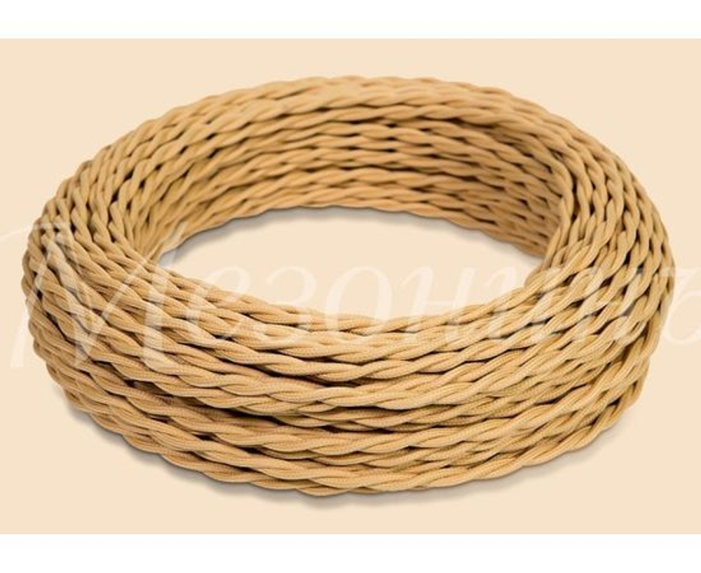 Провод монтажный витой ретро МезонинЪ GE70151-32 3х1,5 песочное золото (комплект из 50м)