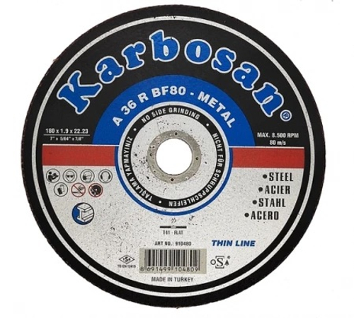 Диск отрезной по металлу Karbosan 180х3х22 мм