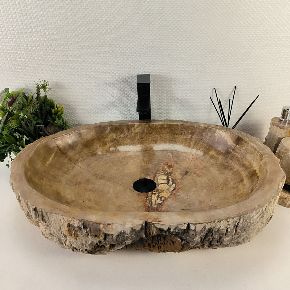 Каменная раковина из окаменелого дерева OD-04827 (70*51*16) 0177 из натурального камня