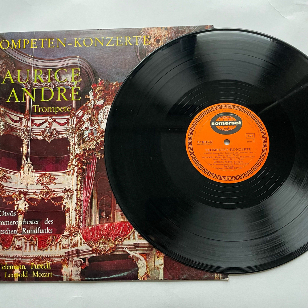Винтажная виниловая пластинка LP Maurice Andre Trompeten Konzerte (Германия 1973)
