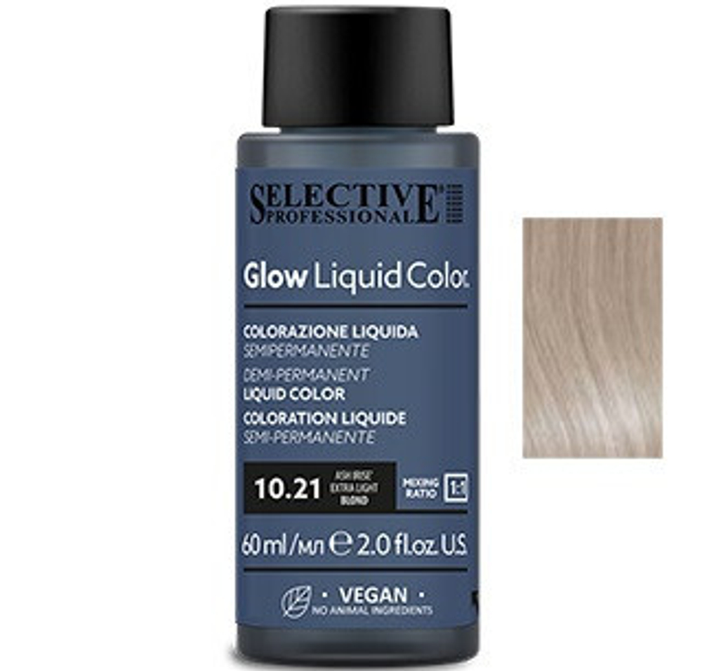 Glow Liquid Color Жидкий тонирующий краситель для волос "Glow Liquid Color", тон 10.21, 60 мл.