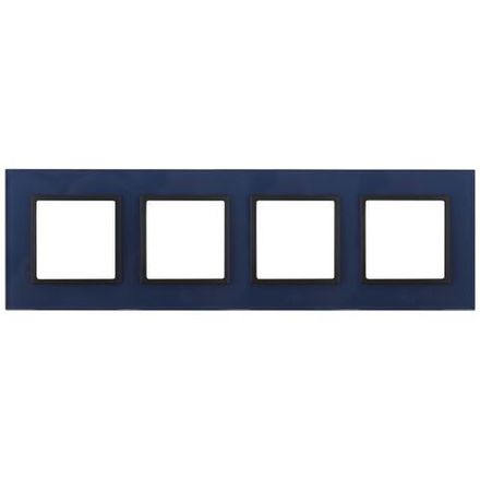 Рамка 4-м 14-5104-29 стекло Elegance синий+антрацит ЭРА Б0034537