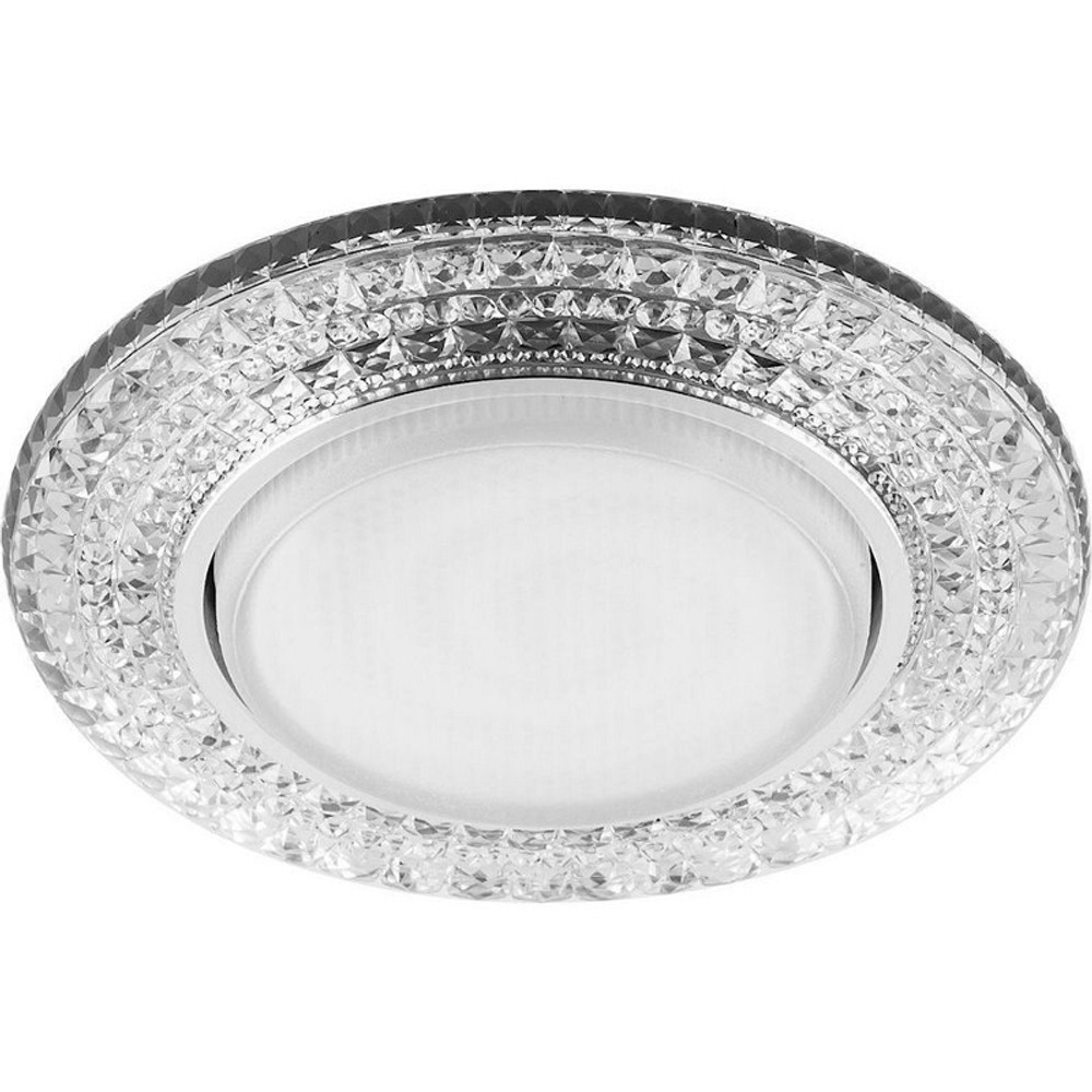 Светильник встраиваемый со светодиодной подсветкой 20LED*2835 SMD 4000K. 15W GX53. без лампы. прозрачный. хром. CD4020 с драйвером в комплекте