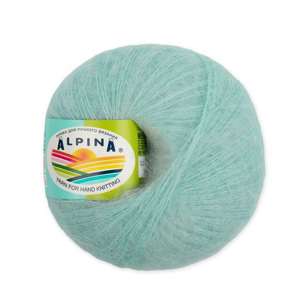 Пряжа Alpina Meghan / уп.4 мот. по 50г, 390м, 01 св.голубой