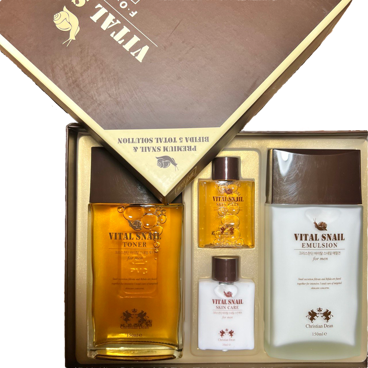 Набор для ухода за лицом Anjo Christian Dean Vital Snail For Men Skin Care 2 Set мужской с муцином улитки (тонер, эмульсия)