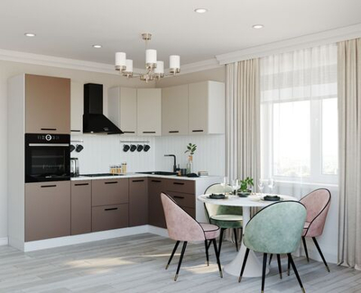 Кухонный гарнитур угловой Латте 2400х1600 столешница 26 мм