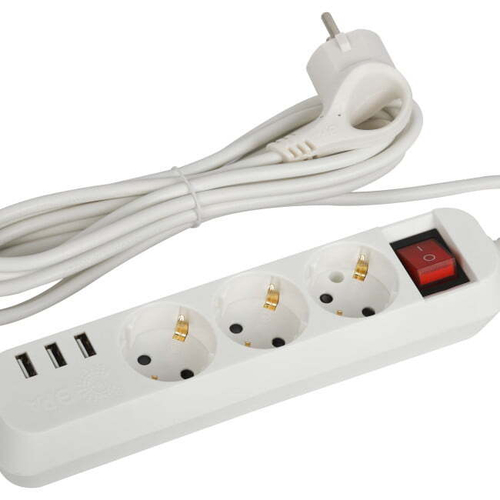 UDL-16-350-ES Удлинитель электрический ЭРА UDL-16-350-ES Greenline 3 розетки с заземлением с выключа