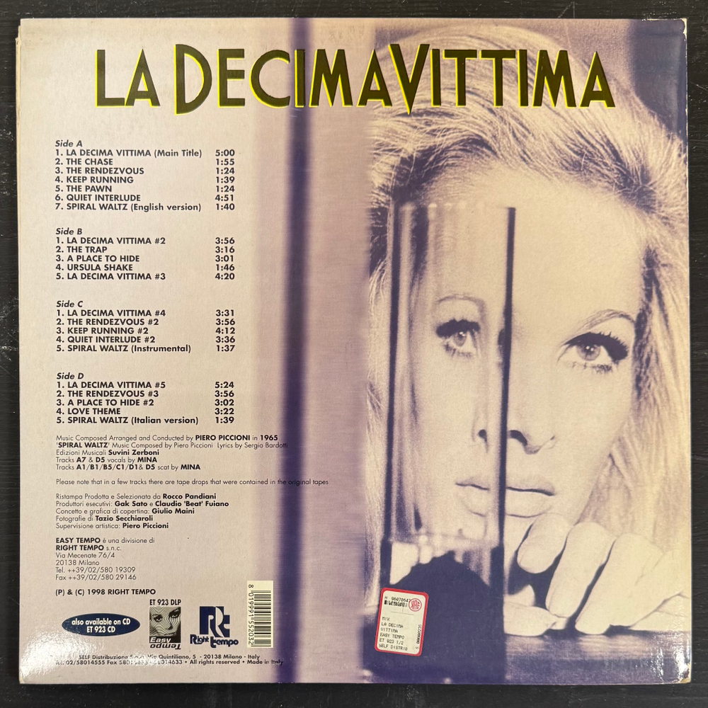 La Decima Vittima - Piero Piccioni ‎2LP (Италия 1998г.)