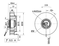 Мотор-колесо LXFB2E250-48-M92-35