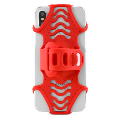 Держатель для смартфона  силиконовый НА ВЫНОС универ. 4.0'-6.5' BIKE TIE PRO 2 красный BONE