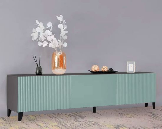 Тумба-ТВ СИРИНИЯ графит серый / бриз