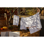 Полотенце для рук белое, с кисточками цвета карри из коллекции essential, 50х90 см