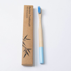 Зубная щетка из бамбука, щетина с угольным напылением,bamboobrush, ​ 1 шт. (средняя жесткость), круглая ручка. цвета в ассортименте.