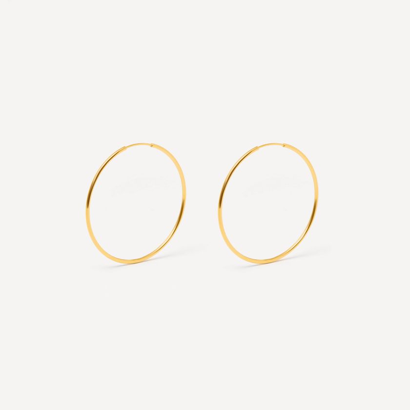 Серьги-конго Золотые Широкие – 4.5 см