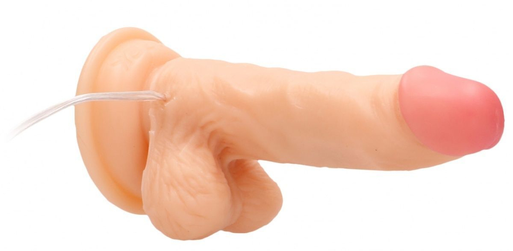 Телесный вибратор-реалистик Vibrating Realistic Cock 6" With Scrotum - 15 см.