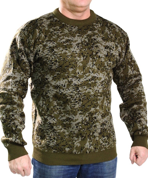 Джемпер свитер мужской (круглый вырез, зеленая Цифа)