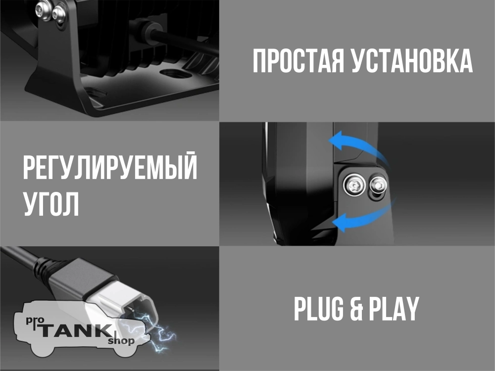 Фара светодиодная AURORA 9″ 270W c подсветкой корпуса (ДХО) Янтарный + Белый 1 шт.