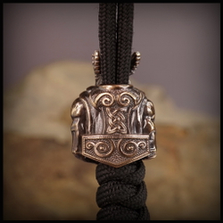 Темлячная бусина "Тор" для ножей , бронза