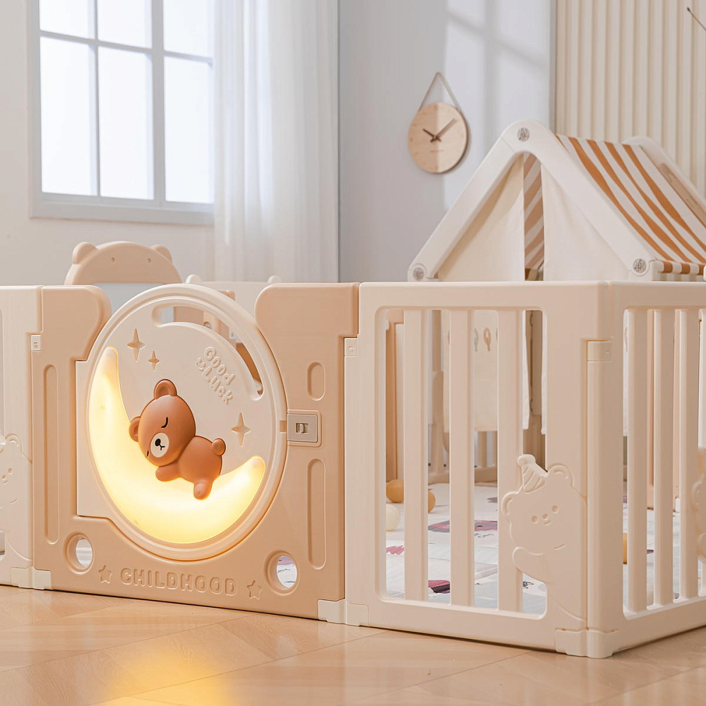 Манеж UNIX Kids DeLuxe House&Storage Camel, 150 x 180 см с игровыми аксессуарами
