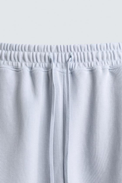 ZARA ШОРТЫ-ДЖОГГЕРЫ RELAXED FIT INTERLOCK, НЕБЕСНО-ГОЛУБОЙ