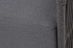 "Лугано" кресло плетеное из роупа, каркас алюминий темно-серый (RAL7024) муар, роуп темно-серый круглый, ткань темно-серая YB25-0027