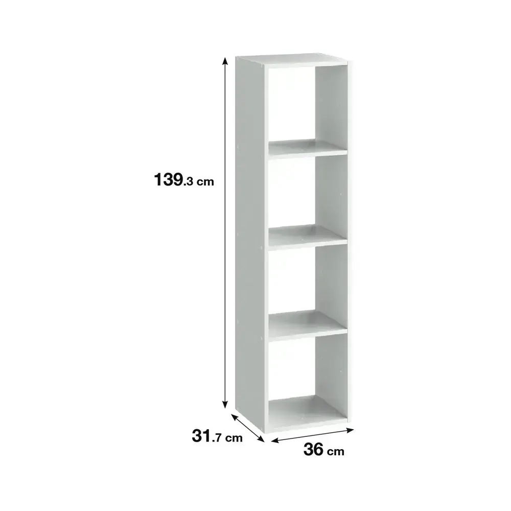 Стеллаж SPACEO KUB 4 секции36x139x31.5 см ЛДСП цвет белый