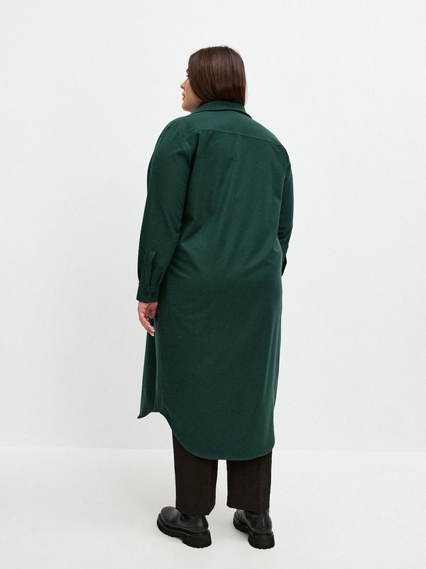 Платье-рубашка, темно-зеленый