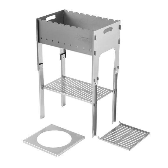 Мангал разборный Тонар со столиком и подставкой под казан (2мм, сумка)