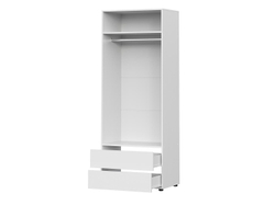 Токио шкаф двухстворчатый с 2 ящиками / Белый текстурный