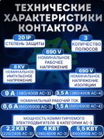 Контактор КМ103-009A-11 22103DEK