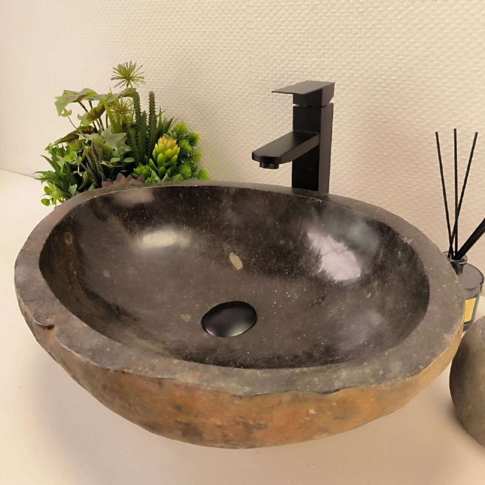 Раковина из речного камня RS-63177 (53*40*15)